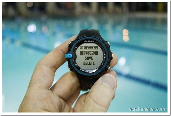Garmin Swim - завершение тренировки