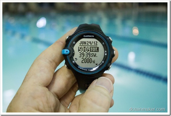 Garmin Swim - завершение тренировки