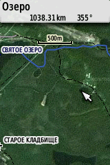 Та же карта, совмещенная с космоснимком Google