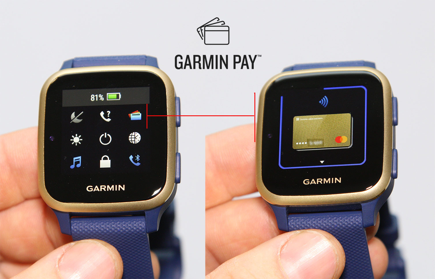 Безконтактна оплата Garmin Pay в годиннику Venu Sq