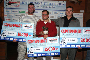 Победители Кубка закрытия сезона по ловле хищной рыбы «Nemiroff-fishing Дельта Днепра 2012»