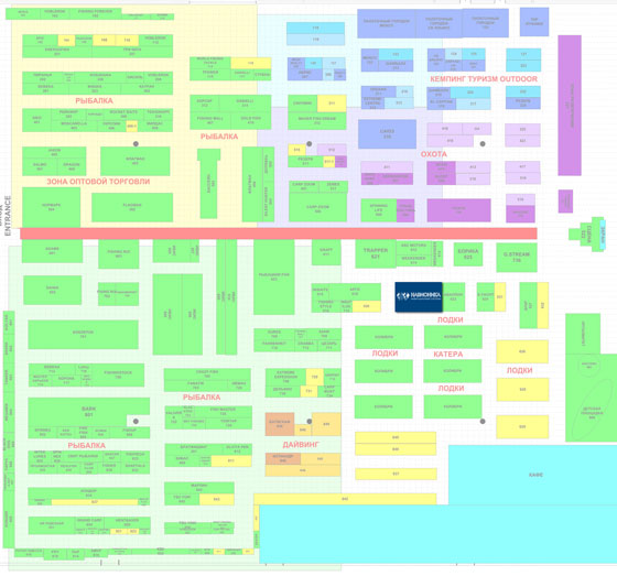 План расположения стенда Навионики на выставке Рыбалка. Охота. Туризм
