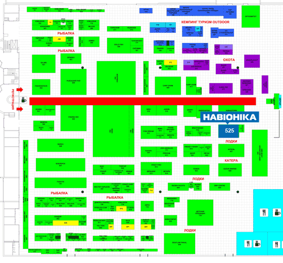 План расположения стенда Навионики на выставке Рыбалка. Охота. Туризм